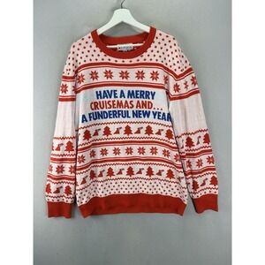 Carnival Cruise (A8)‎ Ugly Christmas Holiday Sweater Sz XL Red Cruisemas